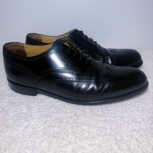 Stafford Dress Shoes Men’s 11 Black Leather Classic Formal Oxford Brogue Wingtip